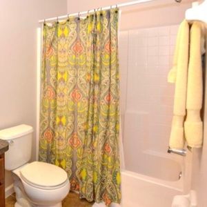 World Market Paisley Boho Shower Curtain & Hooks